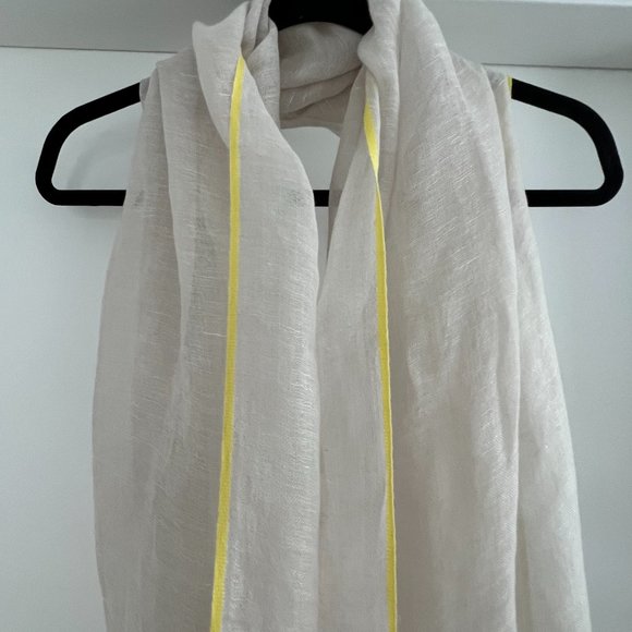 Rolex Cashmere & Linen Scarf in Cream/Canary - Picture 5 of 6